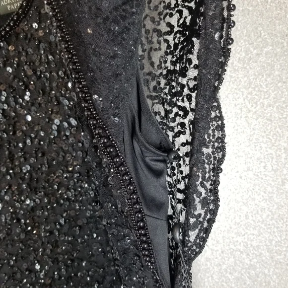 Adrianna Papell |Flutter Sleeve Beaded Dress - Picture 9 of 9